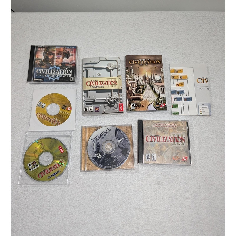 Vintage PC Strategy Game Lot CivilizationIII IV Call to Power Medieval Total War